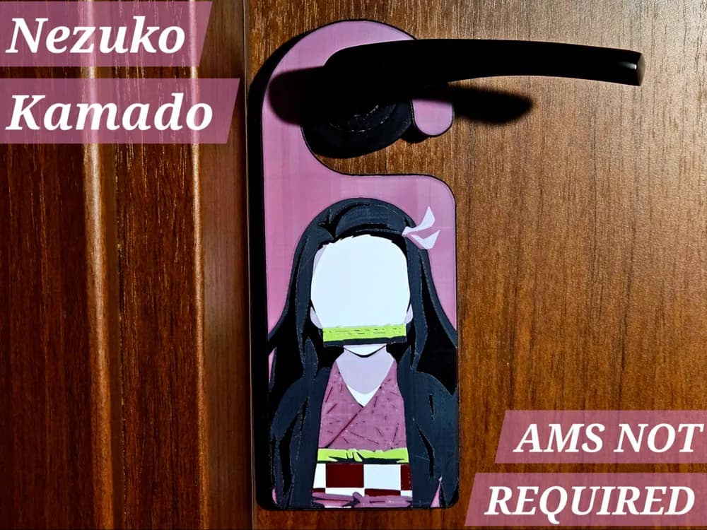 Nezuko Kamado - Demon Slayer Door Hangers by C3D HueForge model: Nezuko Kamado - Demon Slayer Door Hangers by C3D