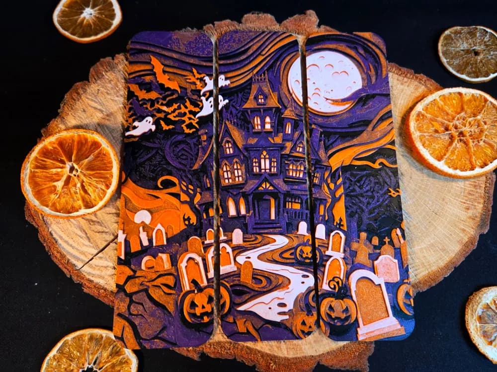 Halloween pumpkin scary ghost house bookmark set Halloween pumpkin scary ghost house bookmark set
