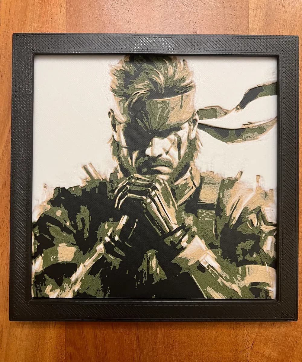 HueForge model: Big Boss from Metal Gear Series by JustBe 3D Printing