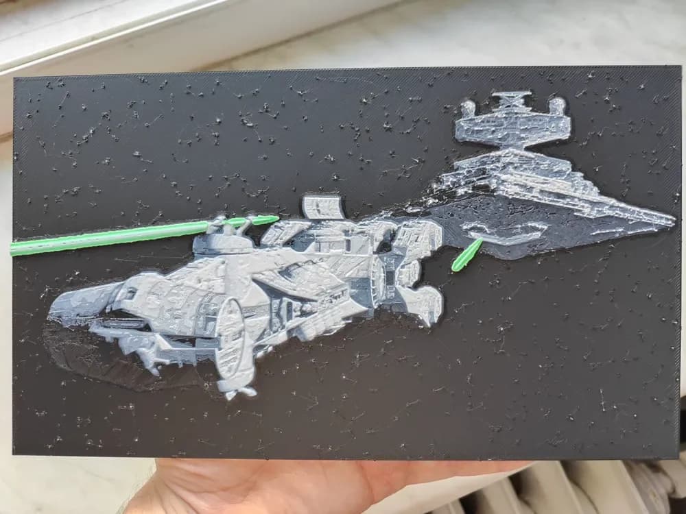 Tantive IV capture by ISD - Star Wars - Hueforge by BeaN HueForge model: Tantive IV capture by ISD - Star Wars - Hueforge by BeaN