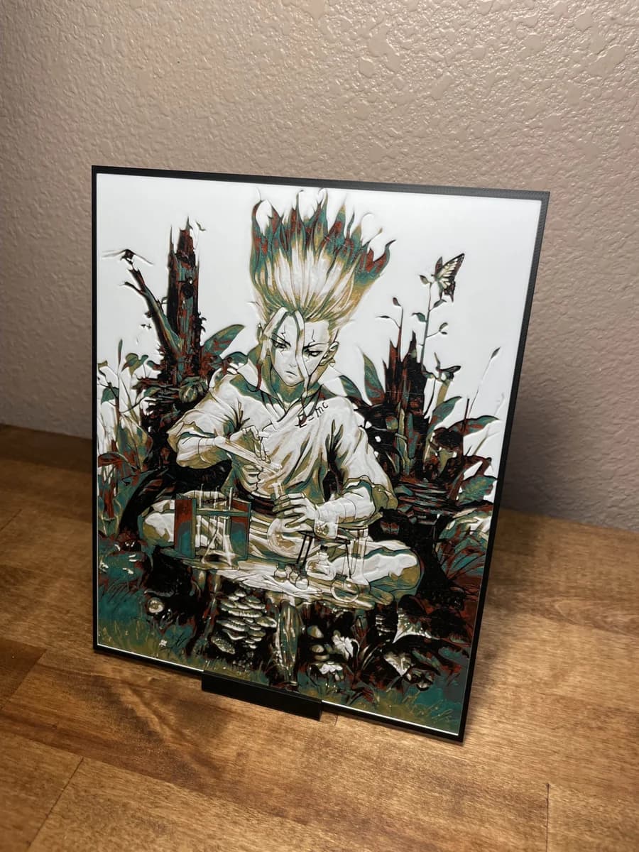 Senku Doing Chemistry by Cloudy Nostalgia HueForge model: Senku Doing Chemistry by Cloudy Nostalgia