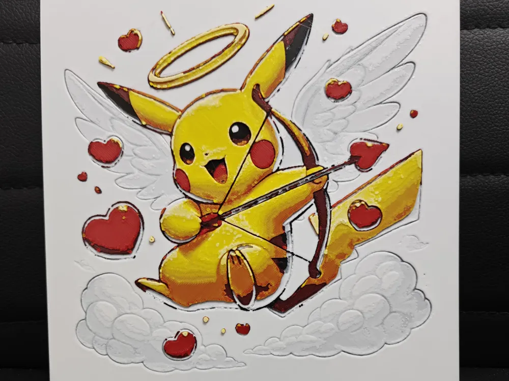 Pikachu Cupid Multi-Coloured by TheHueforgeLady HueForge model: Pikachu Cupid Multi-Coloured by TheHueforgeLady