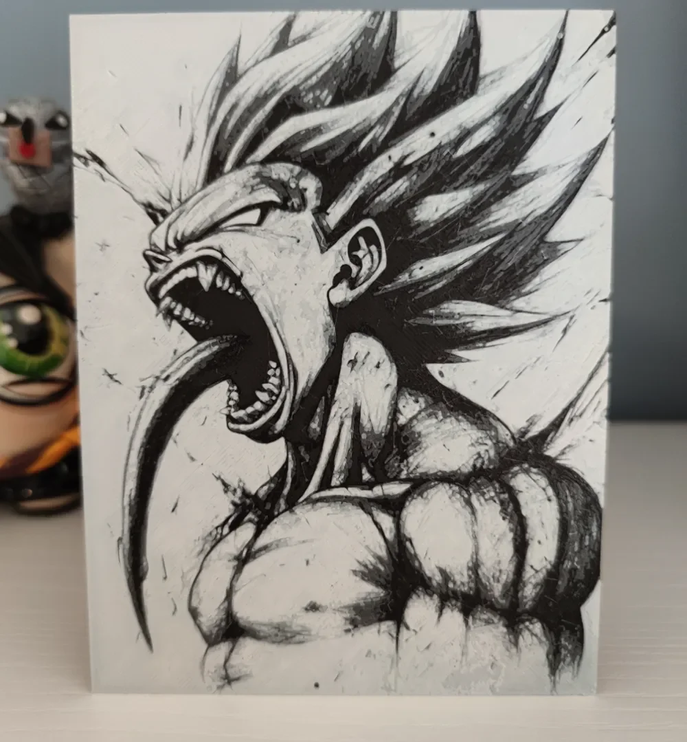 Hueforge Goku Super Saiyan with Venom by Litolunar HueForge model: Hueforge Goku Super Saiyan with Venom by Litolunar