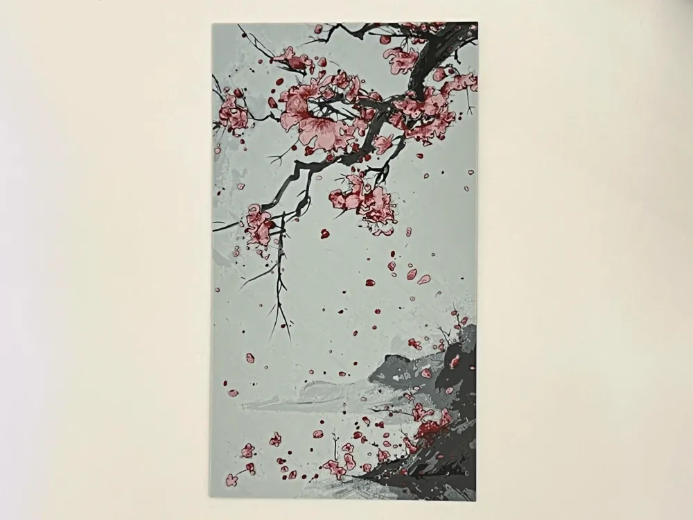 Cherry Blossoms Water Color #1 by 3djd HueForge model: Cherry Blossoms Water Color #1 by 3djd
