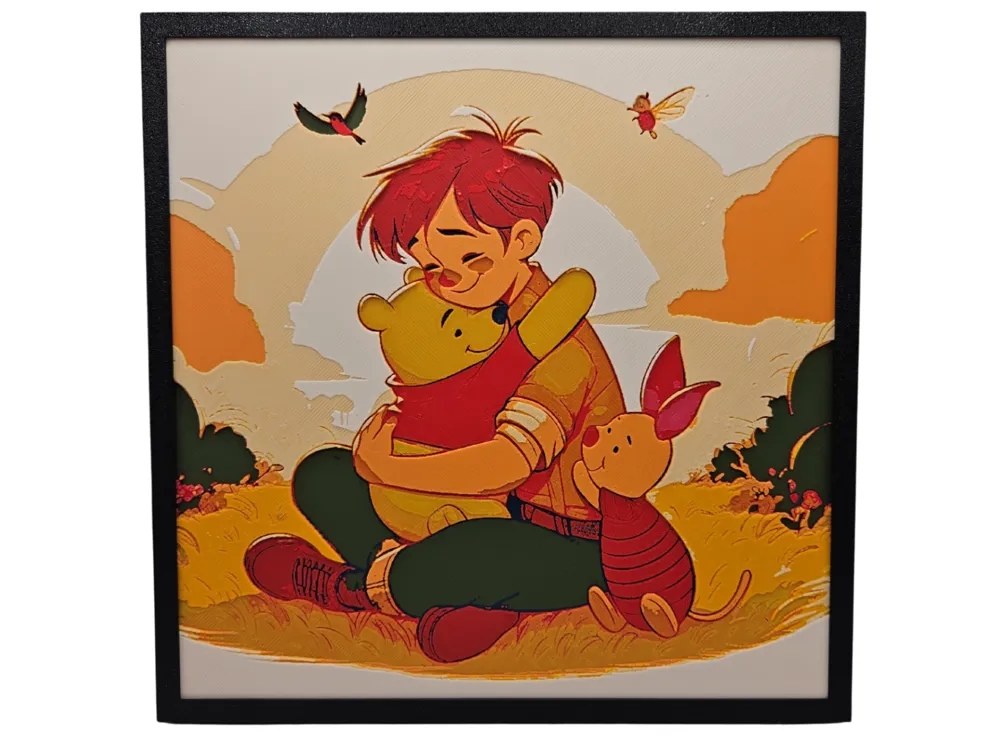A Boy and His Friends (Winnie the Pooh) by BusyKikiBee HueForge model: A Boy and His Friends (Winnie the Pooh) by BusyKikiBee