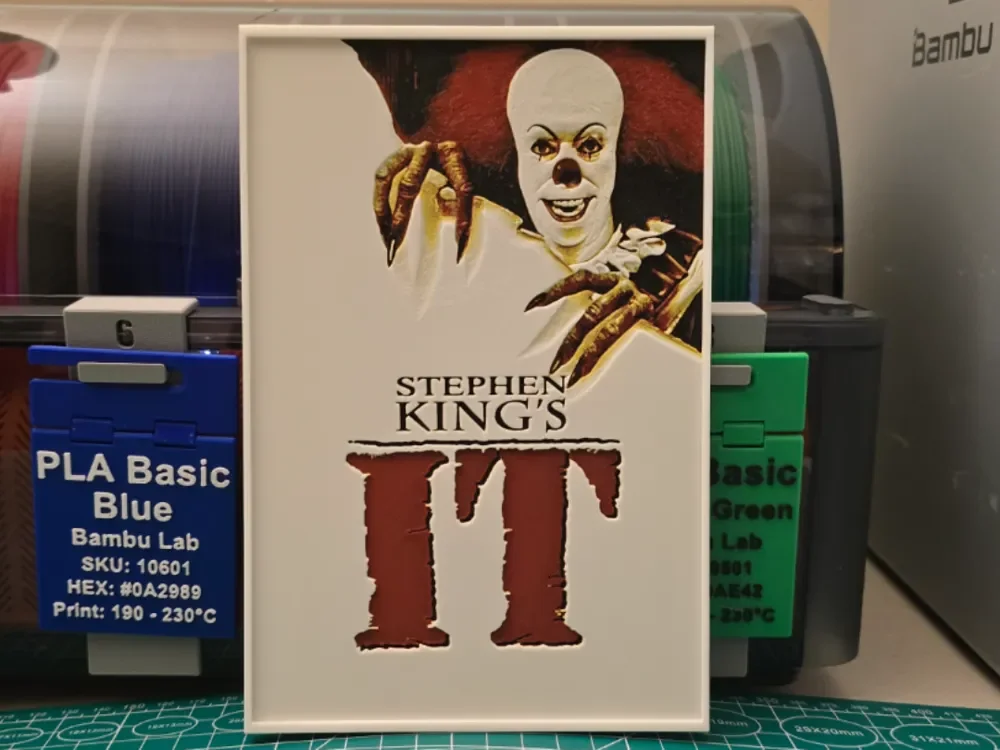 "It" Mini Series Poster - Hueforge Art by Lumpy3D HueForge model: "It" Mini Series Poster - Hueforge Art by Lumpy3D