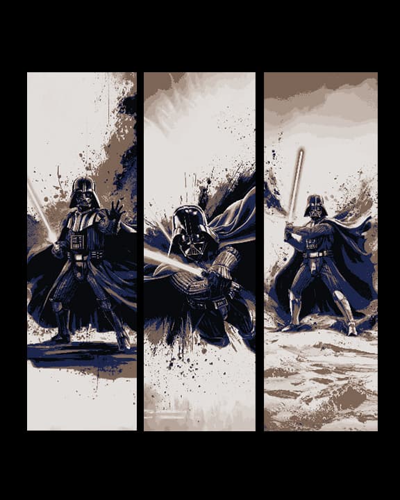 Fan Art Set of Bookmarks - Sketches of Star Wars Villain Darth Vader by BooneCo3d HueForge model: Fan Art Set of Bookmarks - Sketches of Star Wars Villain Darth Vader by BooneCo3d