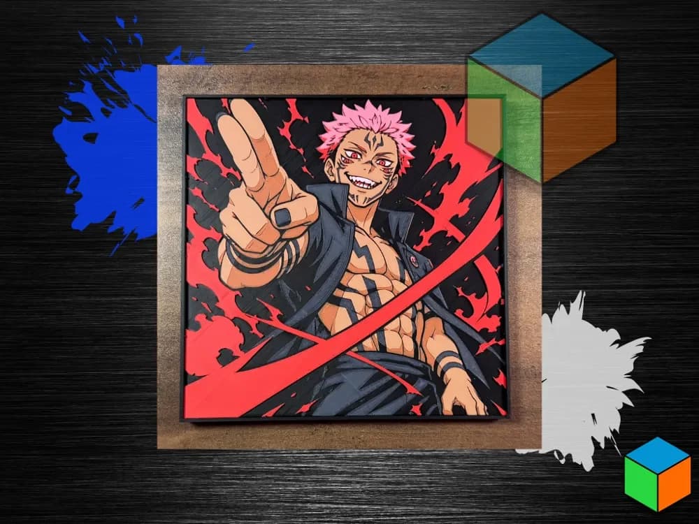 Sukuna — HueForge Wall Art | Jujutsu Kaisen by 3D Prints By Vic HueForge model: Sukuna — HueForge Wall Art | Jujutsu Kaisen by 3D Prints By Vic