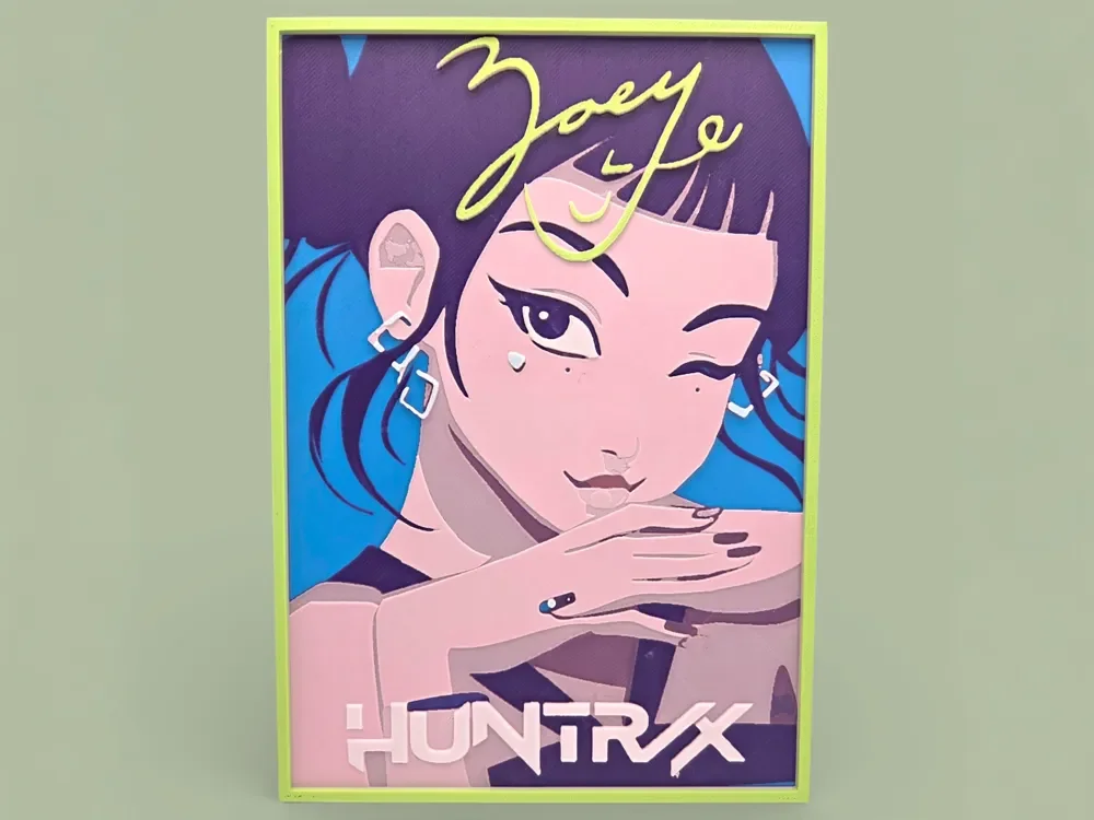 Zoey Huntrx Poster Hueforge by MythicHue's HueForge model: Zoey Huntrx Poster Hueforge by MythicHue's