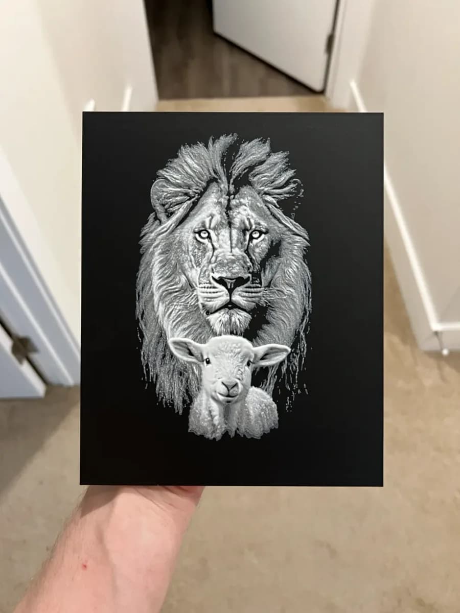 Lion and Lamb Wall Art by RP47 Designs HueForge model: Lion and Lamb Wall Art by RP47 Designs