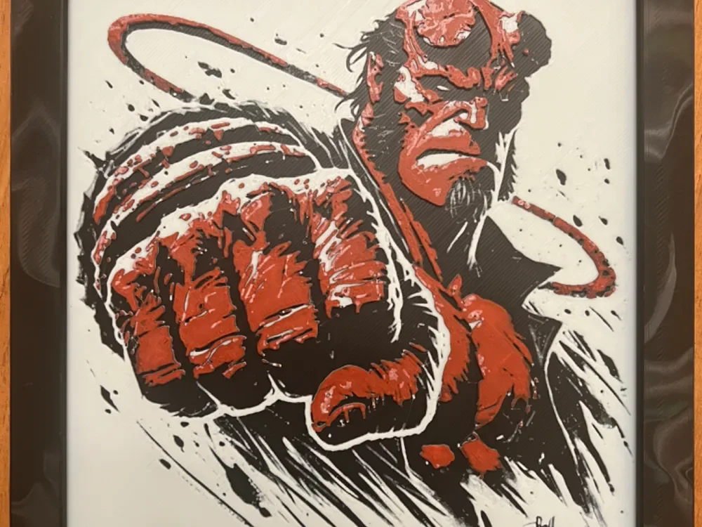 Hellboy by JustBe 3D Printing HueForge model: Hellboy by JustBe 3D Printing