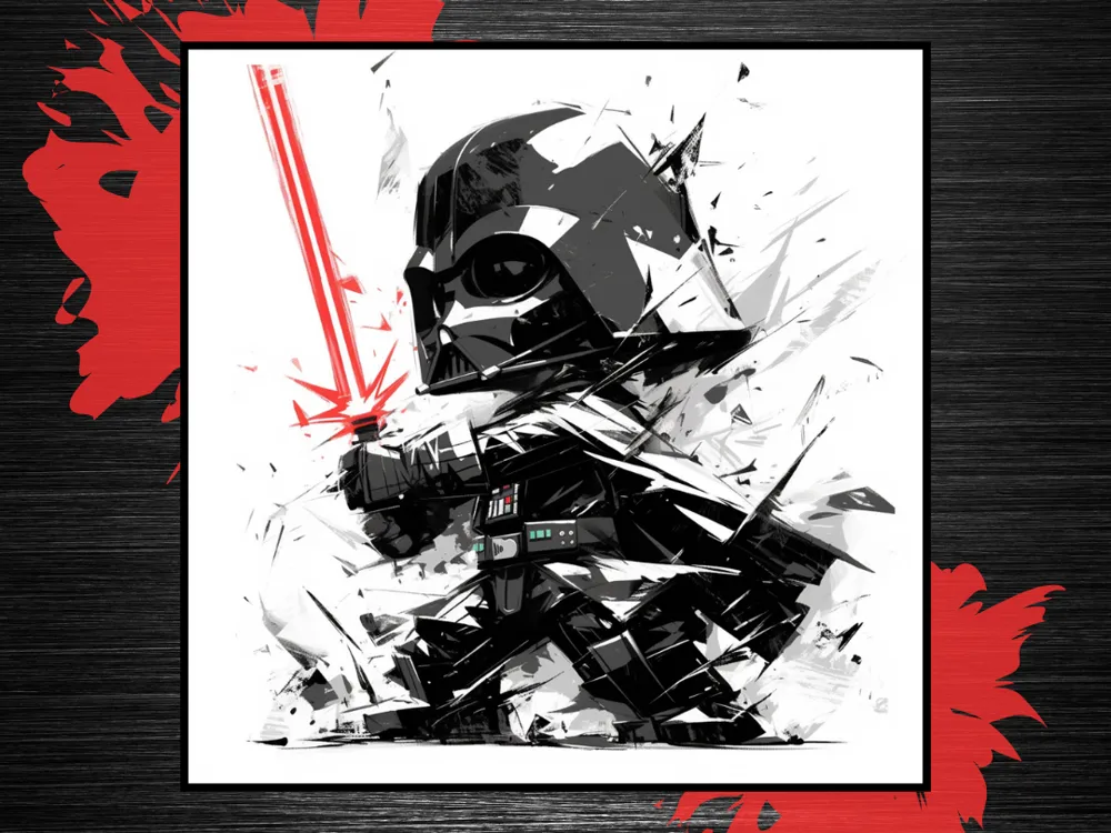 HueForge model: Chibi Darth Vader Hueforge Poster | The Dark Side by 3D Prints By Vic