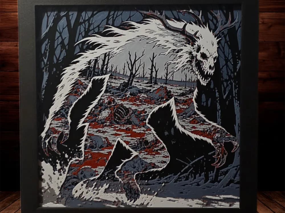 Wendigo - Cryptids Series by Side Quest Hues HueForge model: Wendigo - Cryptids Series by Side Quest Hues
