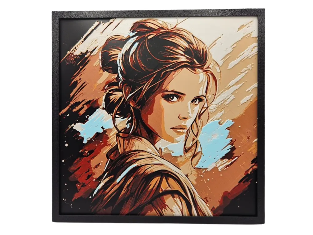 HueForge model: Rey (Star Wars Hueforge) by BusyKikiBee