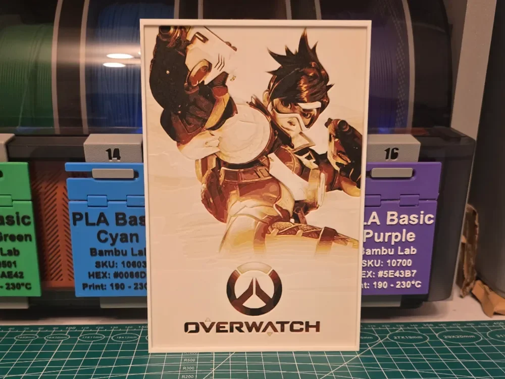 Overwatch Game Poster - Hueforge Art by Lumpy3D HueForge model: Overwatch Game Poster - Hueforge Art by Lumpy3D