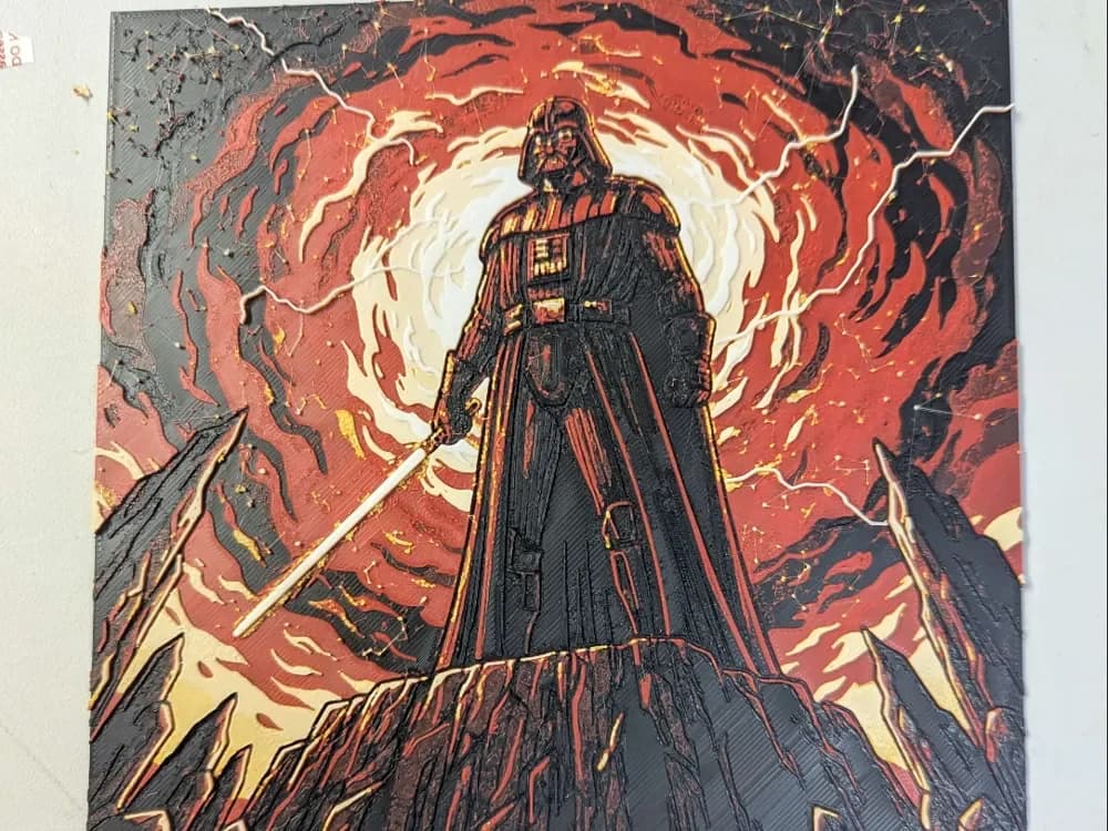 dark vador v4 Darth Vader by ZombiePaint3D HueForge model: dark vador v4 Darth Vader by ZombiePaint3D