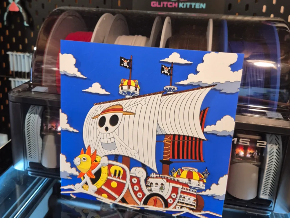 Thousand Sunny - One Piece Hueforge by Glitch Kitten HueForge model: Thousand Sunny - One Piece Hueforge by Glitch Kitten