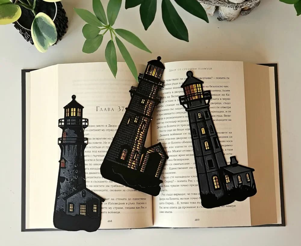 Lighthouse - Bookmarks Set by C3D HueForge model: Lighthouse - Bookmarks Set by C3D