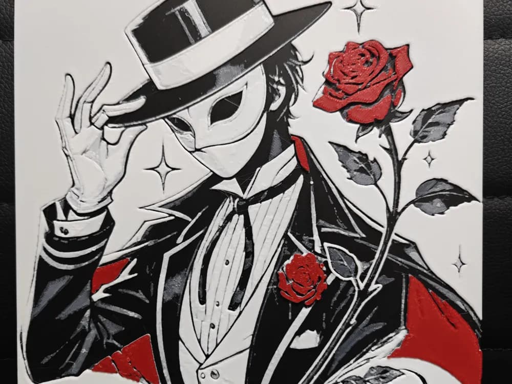Tuxedo Mask by TheHueforgeLady HueForge model: Tuxedo Mask by TheHueforgeLady