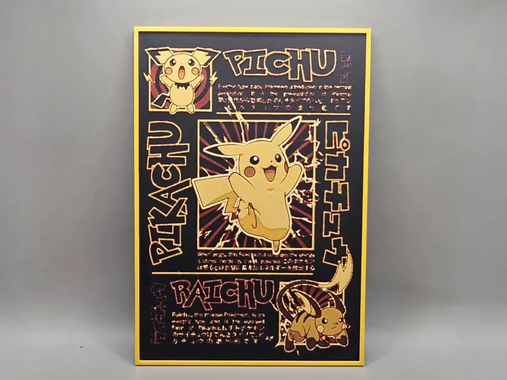 Pikachu Evolution - HueForge Pikachu Evolution - HueForge