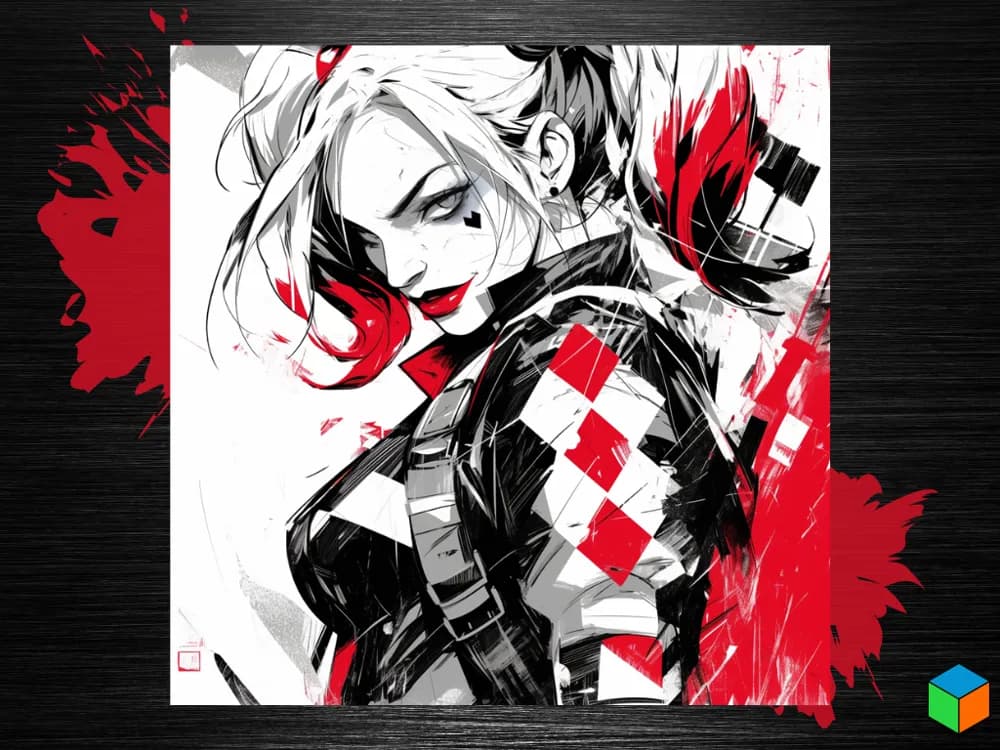 Harley Quinn Poster | DC Hueforge Panel by 3D Prints By Vic HueForge model: Harley Quinn Poster | DC Hueforge Panel by 3D Prints By Vic