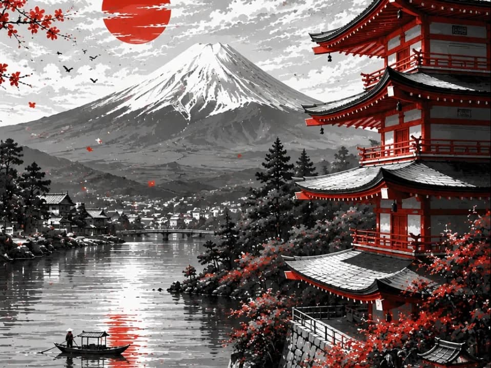 Japan / fisherman pagoda fuji by Hueforge Maker HueForge model: Japan / fisherman pagoda fuji by Hueforge Maker
