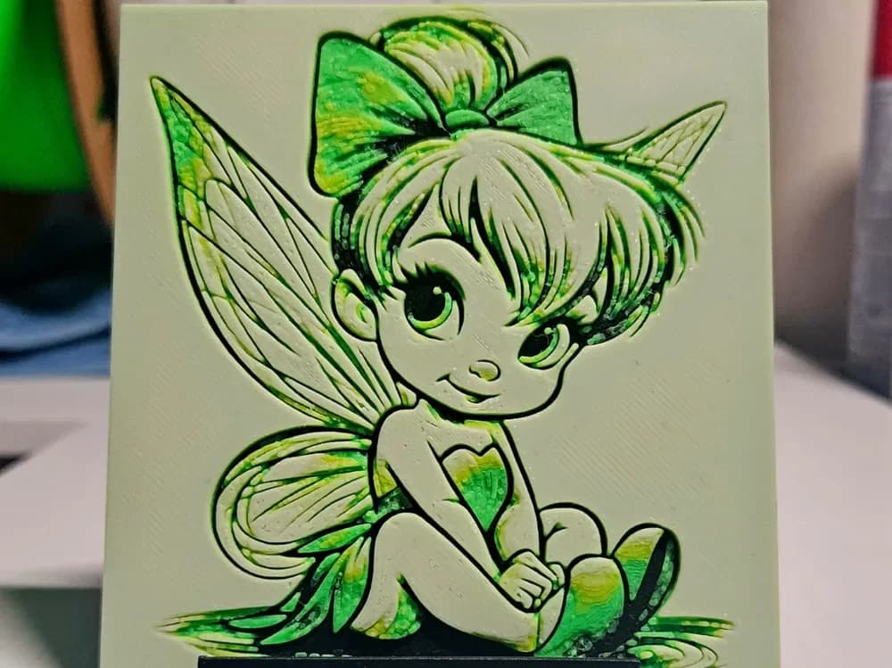 Tinkerbell baby by Mano's 3d_Art HueForge model: Tinkerbell baby by Mano's 3d_Art