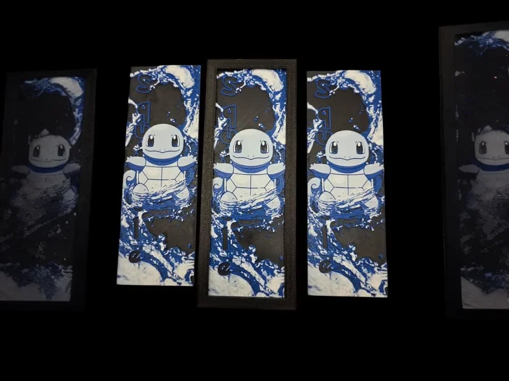 Squirtle Bookmark by MythicHue's HueForge model: Squirtle Bookmark by MythicHue's