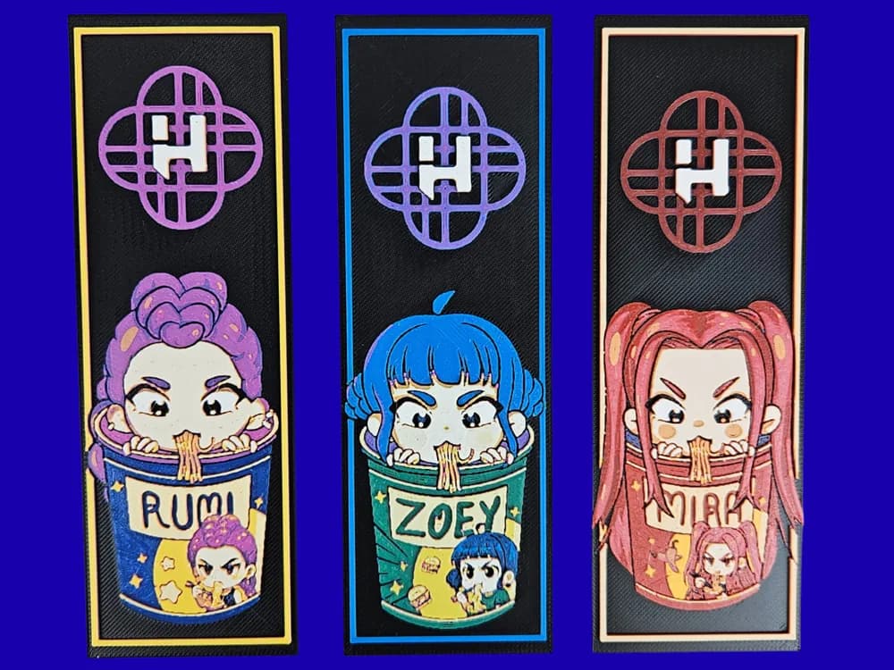 KPop Demon Hunters Bookmarks by BusyKikiBee HueForge model: KPop Demon Hunters Bookmarks by BusyKikiBee
