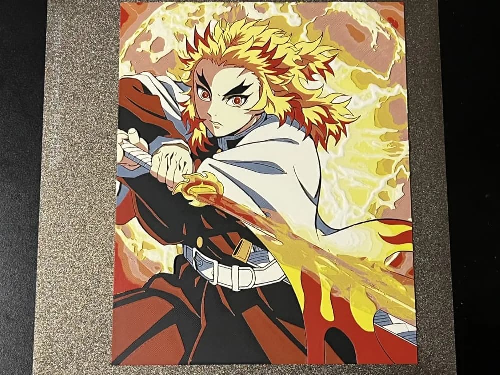 Demon Slayer Flame Hashira Rengoku Hueforge by FantasyZ HueForge model: Demon Slayer Flame Hashira Rengoku Hueforge by FantasyZ