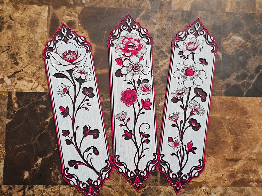 Ornate Floral Bookmarks - Hueforge - 4 Colors Ornate Floral Bookmarks - Hueforge - 4 Colors