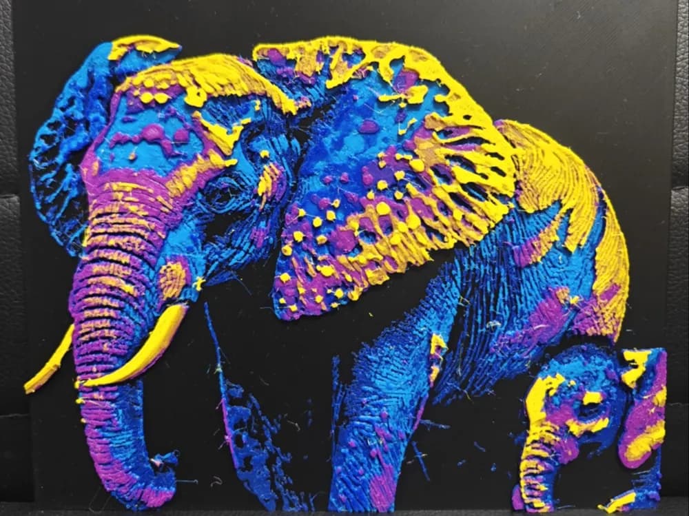 Elephant Pop Art by TheHueforgeLady HueForge model: Elephant Pop Art by TheHueforgeLady