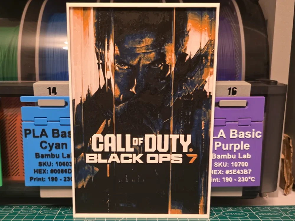 Call of Duty: Black Ops 7 Poster - Hueforge Art by Lumpy3D HueForge model: Call of Duty: Black Ops 7 Poster - Hueforge Art by Lumpy3D