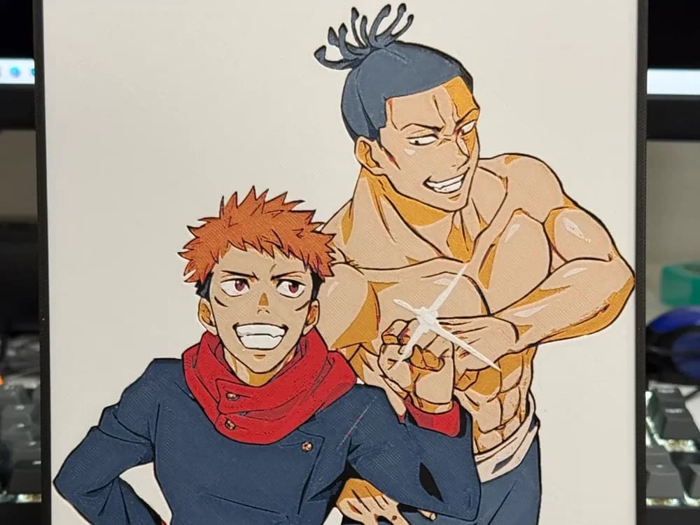 HueForge model: Jujutsu Kaisen - Yuji and Todo bros - Hueforge by Strata Prints