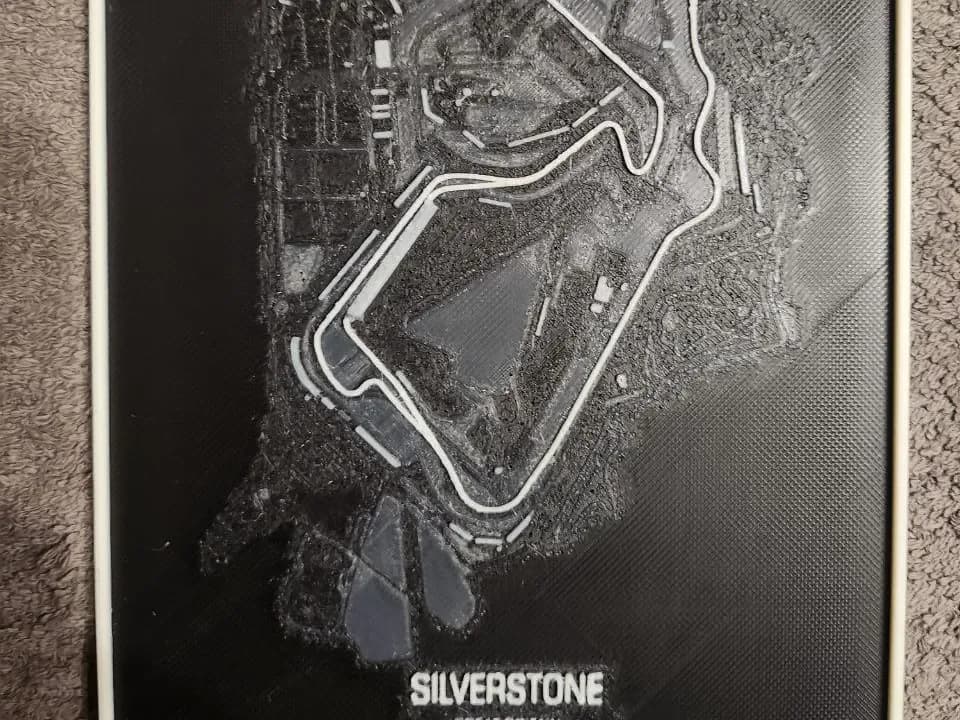 Silverstone Circuit F1 - HueForge by keko HueForge model: Silverstone Circuit F1 - HueForge by keko