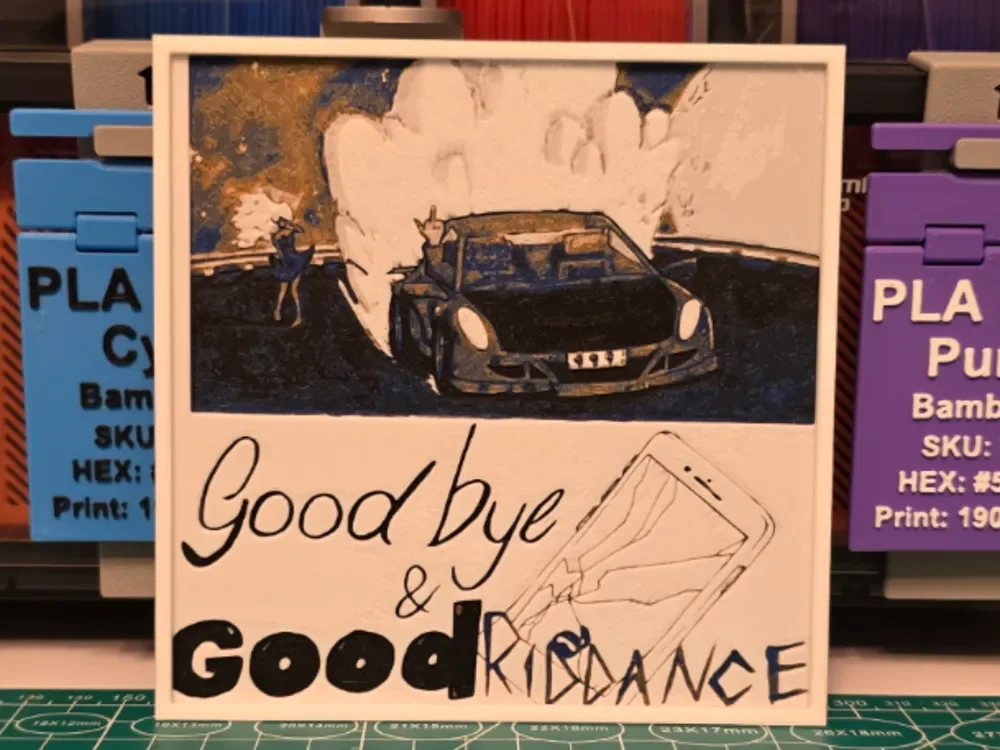Juice WRLD "Goodbye and Good Riddance" Album Art by Lumpy3D HueForge model: Juice WRLD "Goodbye and Good Riddance" Album Art by Lumpy3D