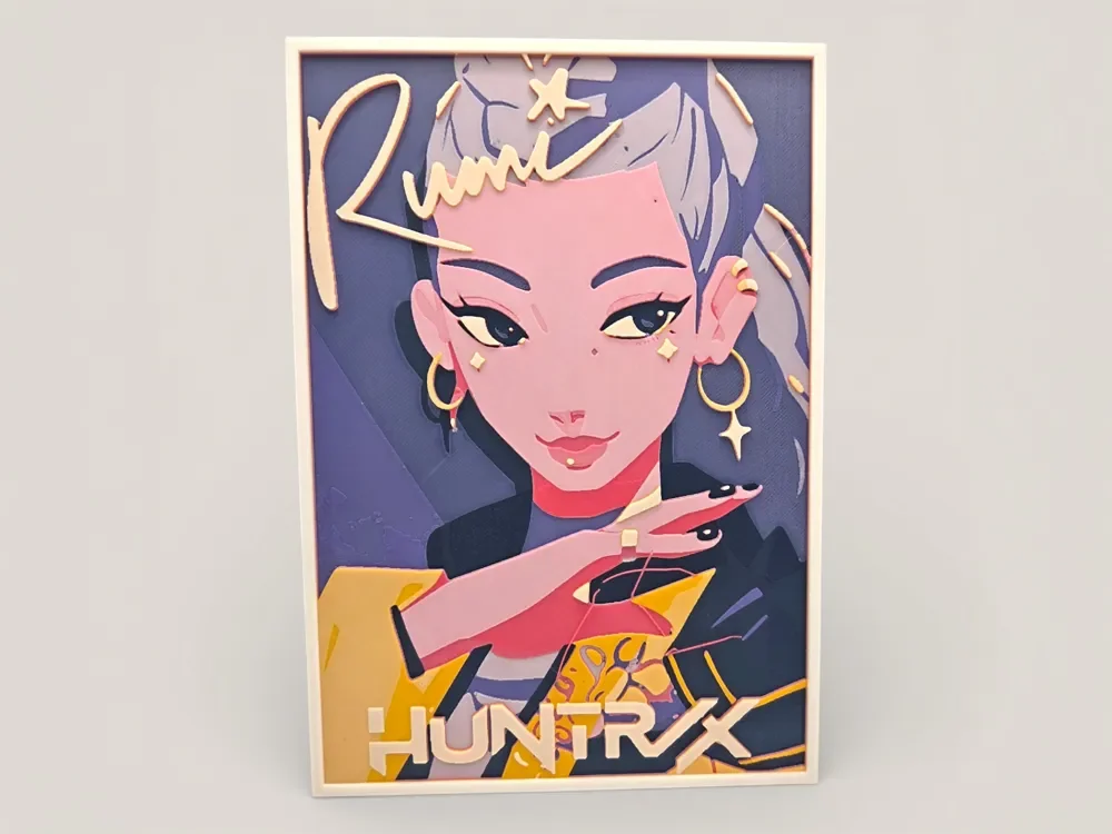 Rumi Huntrx Poster Hueforge by MythicHue's HueForge model: Rumi Huntrx Poster Hueforge by MythicHue's