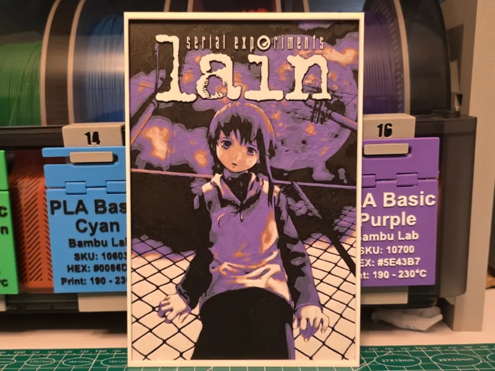 Serial Experiments Lain Poster - Hueforge Art by Lumpy3D HueForge model: Serial Experiments Lain Poster - Hueforge Art by Lumpy3D
