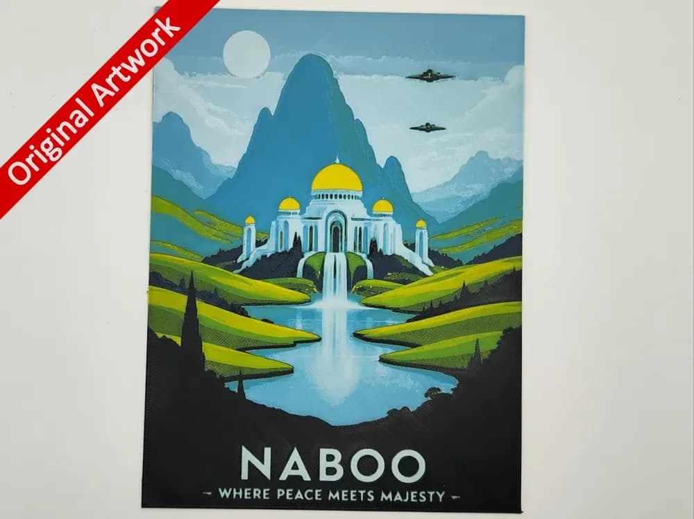 Naboo travel poster - hueforge by Altf4-Formation HueForge model: Naboo travel poster - hueforge by Altf4-Formation