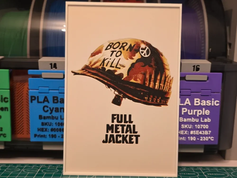 Full Metal Jacket Movie Poster - Hueforge Art by Lumpy3D HueForge model: Full Metal Jacket Movie Poster - Hueforge Art by Lumpy3D