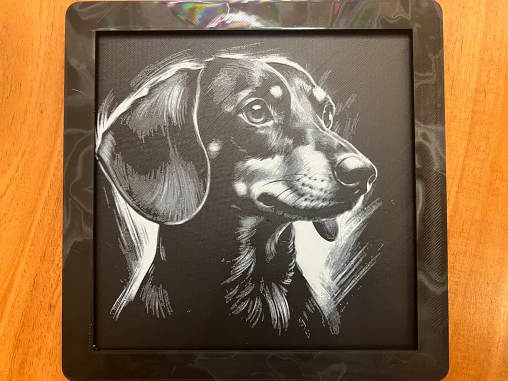 Dachshund (Weiner Dog) by JustBe 3D Printing HueForge model: Dachshund (Weiner Dog) by JustBe 3D Printing