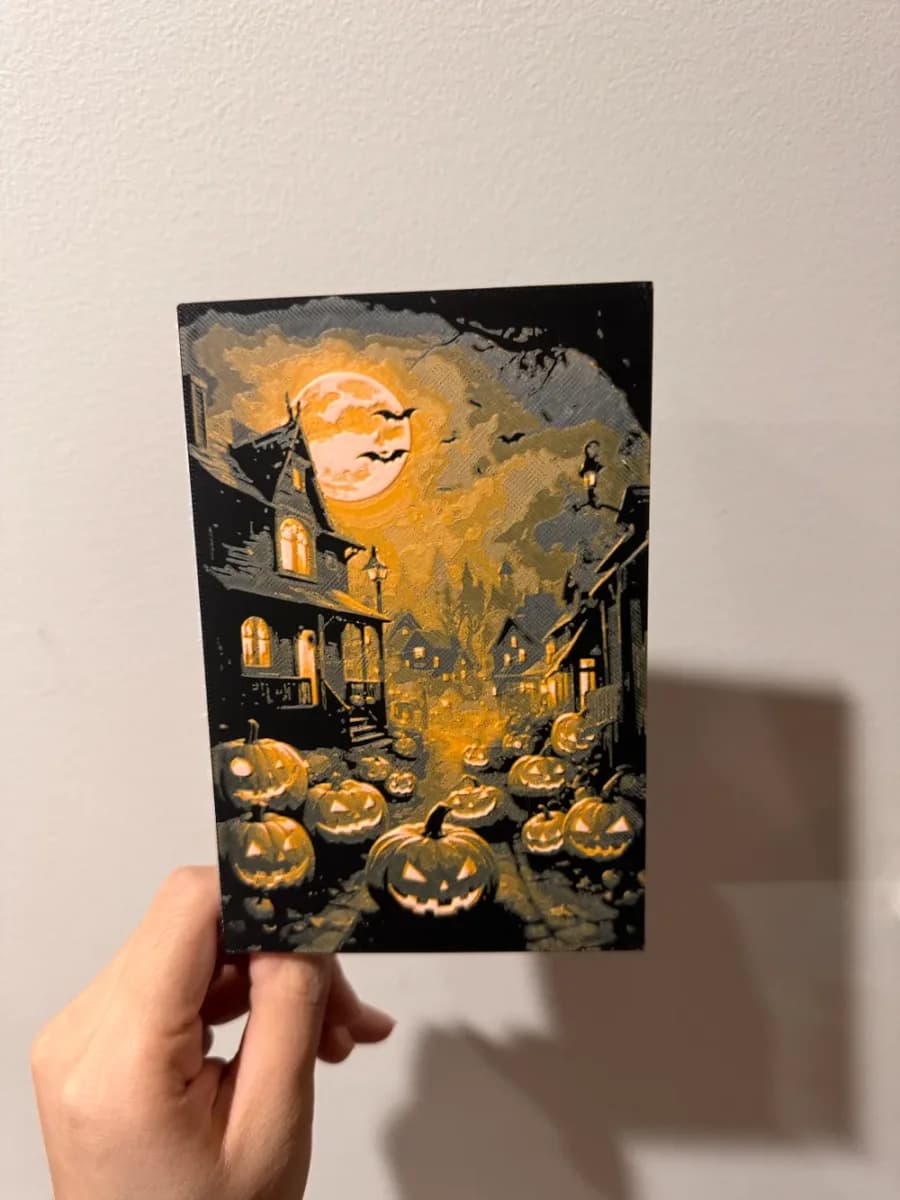 Halloween Greeting Card - Hueforge Print by cyanidesugar HueForge model: Halloween Greeting Card - Hueforge Print by cyanidesugar