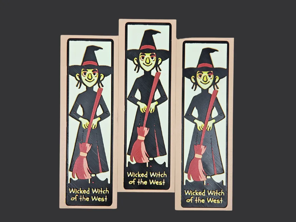 Wicked Witch of the West -- Wizard of Oz Bookmark by BusyKikiBee HueForge model: Wicked Witch of the West -- Wizard of Oz Bookmark by BusyKikiBee
