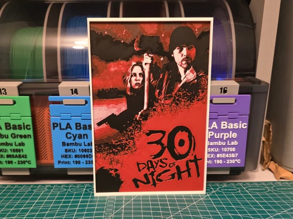 30 Days of Night Movie Poster - Hueforge Art by Lumpy3D HueForge model: 30 Days of Night Movie Poster - Hueforge Art by Lumpy3D