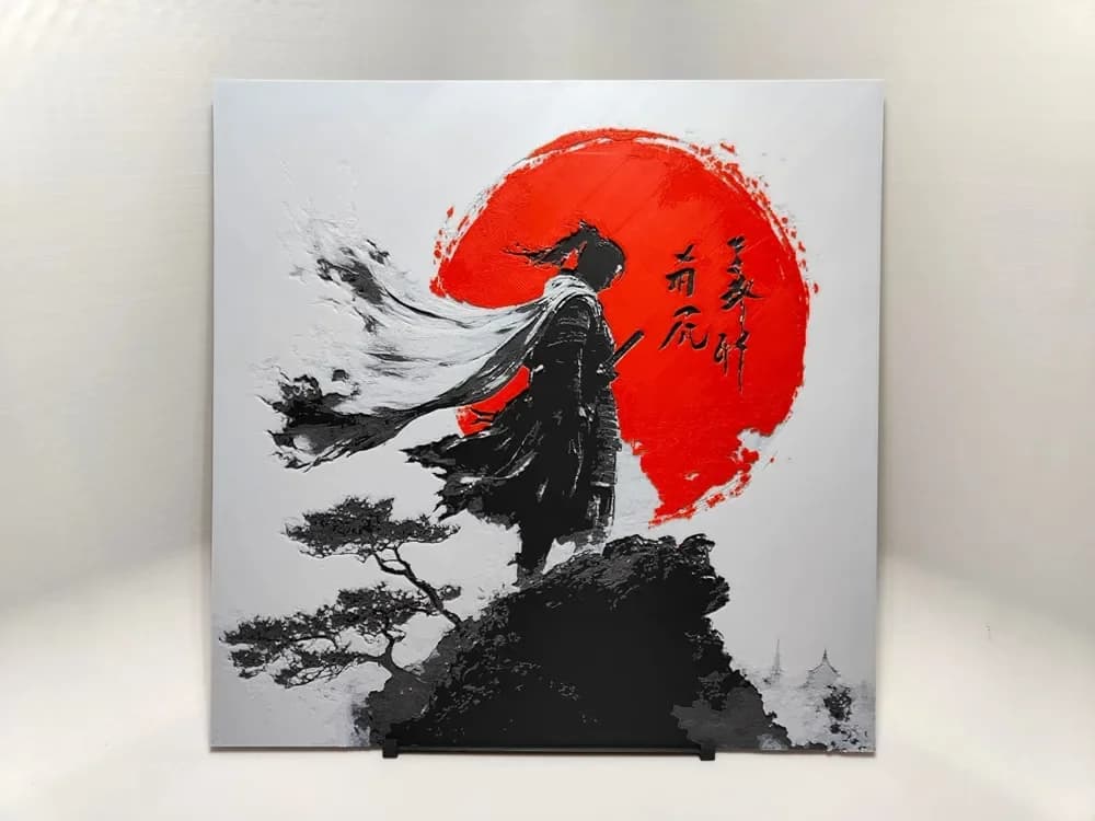 Samurai silhouette 2 - Hueforge by BeaN HueForge model: Samurai silhouette 2 - Hueforge by BeaN