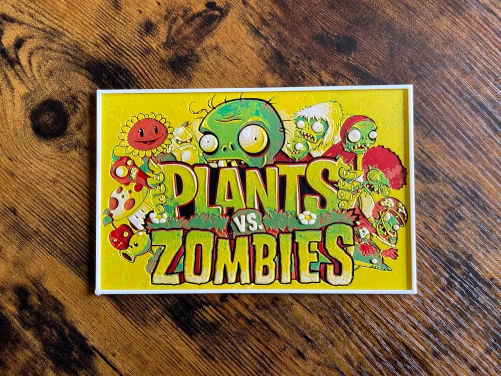 Plants Vs. Zombies Hueforge Video Game Poster by NiiON HueForge model: Plants Vs. Zombies Hueforge Video Game Poster by NiiON