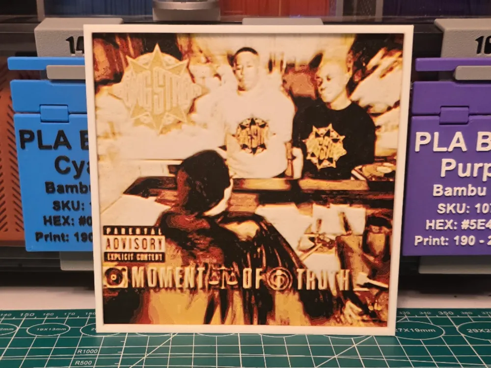 Gang Starr "Moment Of Truth" Album - Hueforge Art by Lumpy3D HueForge model: Gang Starr "Moment Of Truth" Album - Hueforge Art by Lumpy3D