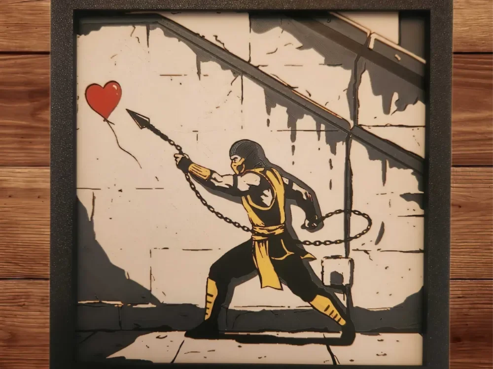 "There is No Hope" Banksy/retro games inspired set by Side Quest Hues HueForge model: "There is No Hope" Banksy/retro games inspired set by Side Quest Hues