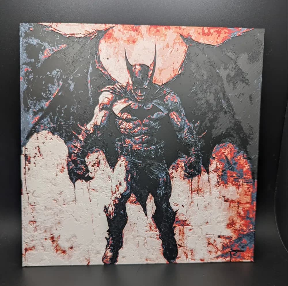 Demon Batman Hueforge by the_bearded_jedi HueForge model: Demon Batman Hueforge by the_bearded_jedi