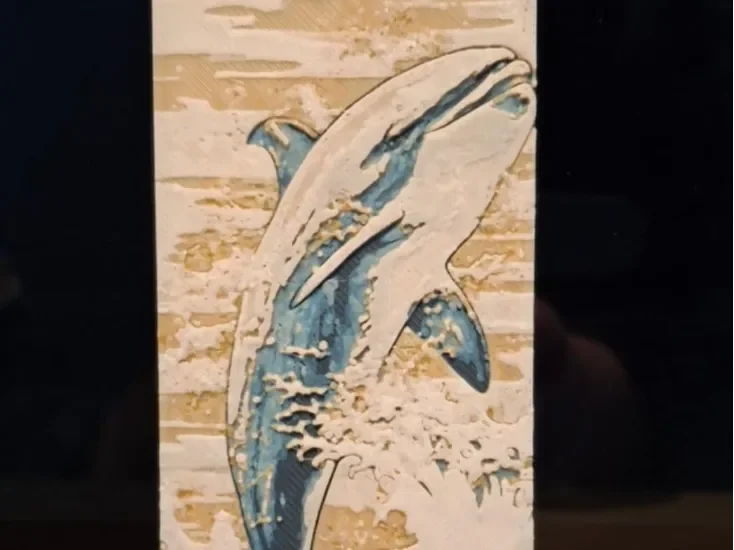 Dolphin bookmark by 3dGlow HueForge model: Dolphin bookmark by 3dGlow